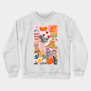 Happy Fabulous Pink Mood Board Crewneck Sweatshirt